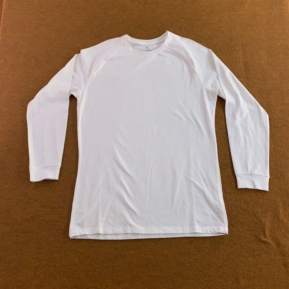 Tailored Athlete Mens XXL White Long Sleeve Basic Raglan T-Shirt New *Flaw